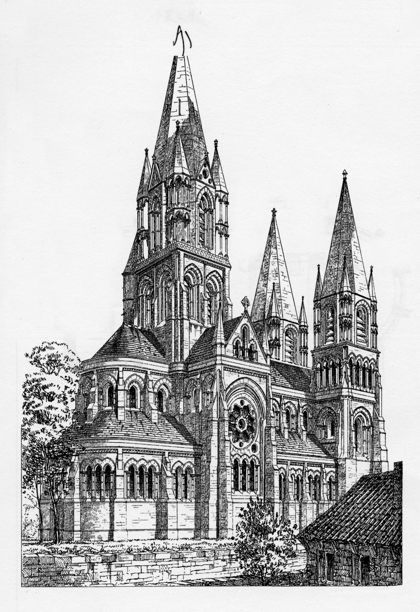 Corkin katedraali, kuvitus teoksesta "Arkkitehti", 1869 tekijältä Irish School