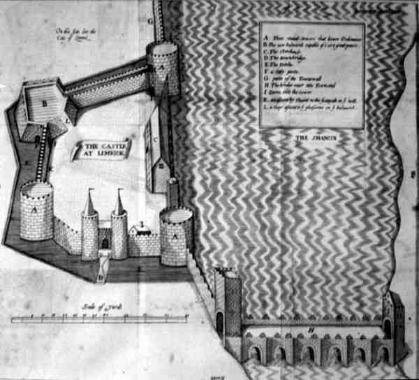 Limerickin linnan 1600-luvun suunnitelma, Irlanti (kaiverrus) tekijältä Irish School
