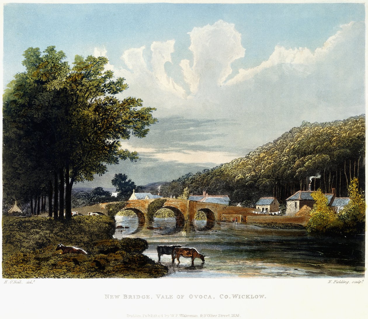 Uusi silta, Vale of Ovoca, Co. Wicklow, 1835 tekijältä Irish School