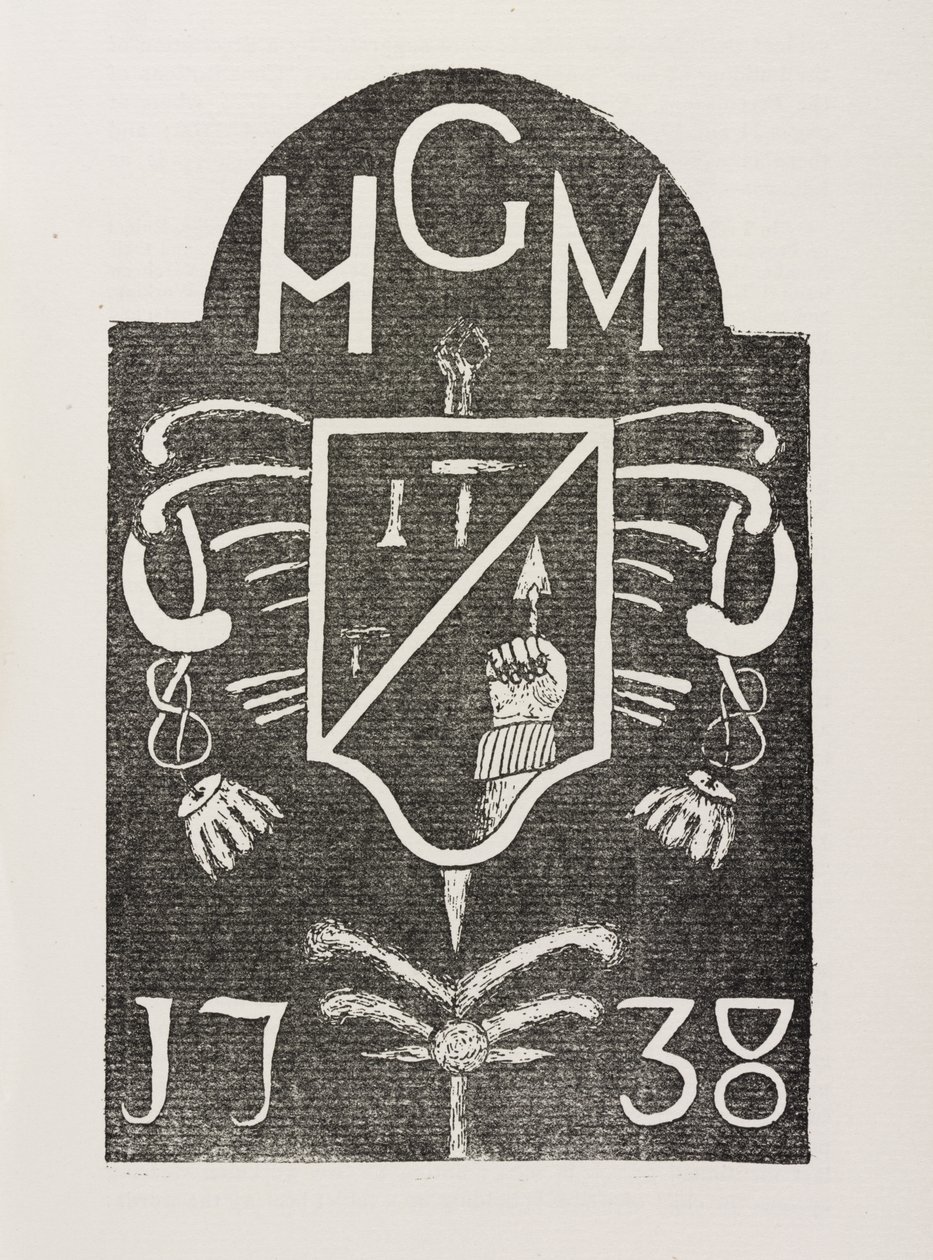 Vapaamuurarien symboleja kuvaavan kulmakiven hankaus, päivätty 1738 tekijältä Irish School