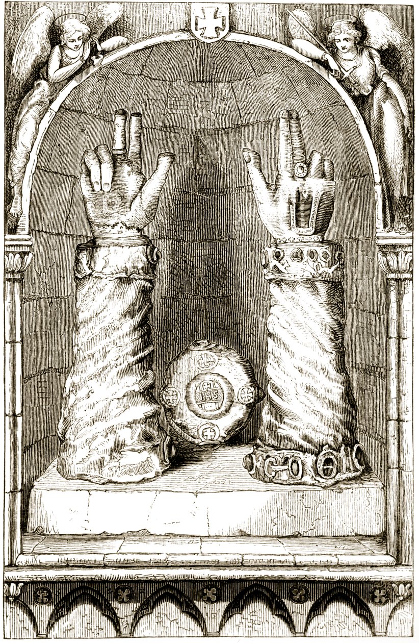 Pyhän Patrickin käden pyhäkkö, Mary Cusackin (1829–1899) teoksesta The Trials Thaumaturge, eli kolme ihmeellistä Irlannin pyhää, julkaistu noin 1890-luvulla tekijältä Irish School