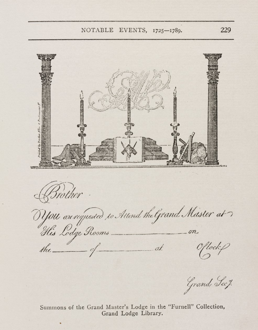 Grand Masters Lodgen kutsu, 1700-luvun puoliväli tekijältä Irish School