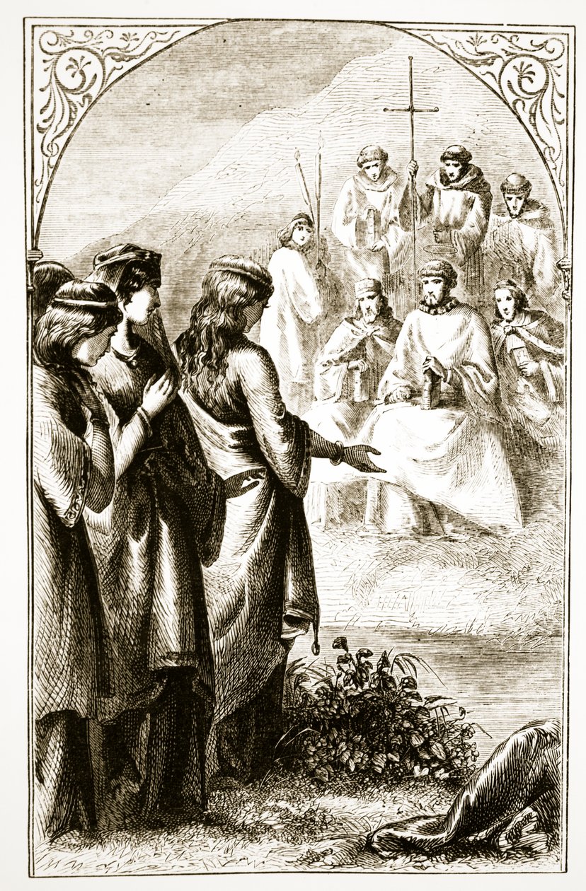 Mary Cusackin (1829-1899) The Trias Thaumaturga eli Irlannin kolme ihmetekevää pyhää kirjasta Vision of papiston synodista, julkaistu noin 1890-luvulla tekijältä Irish School