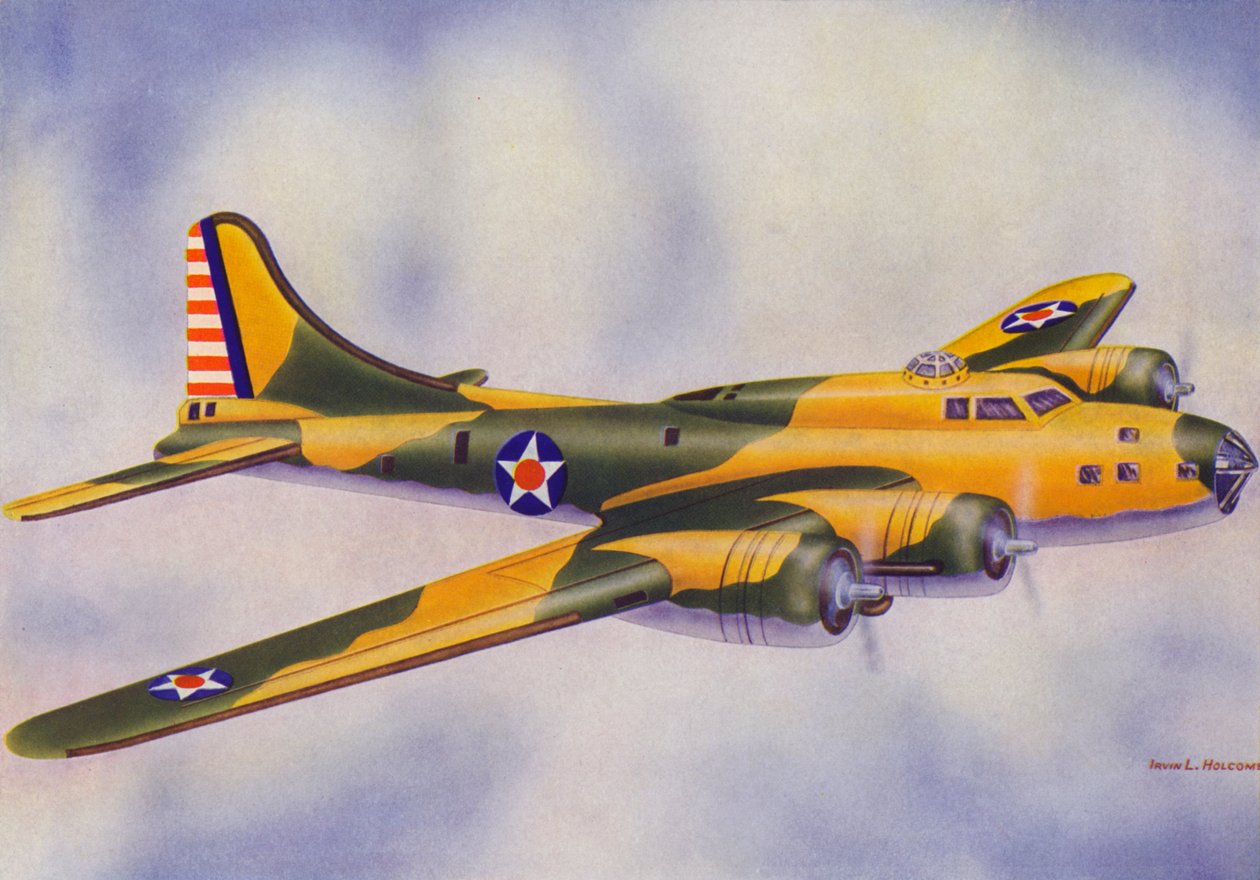 Boeing B-17E, Lentävä linnake (värilitografia) tekijältä Irvin L. Holcombe
