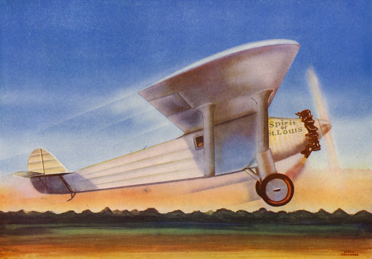 Ryan Monoplane, Spirit of St Louis (värilitografia) tekijältä Irvin L. Holcombe