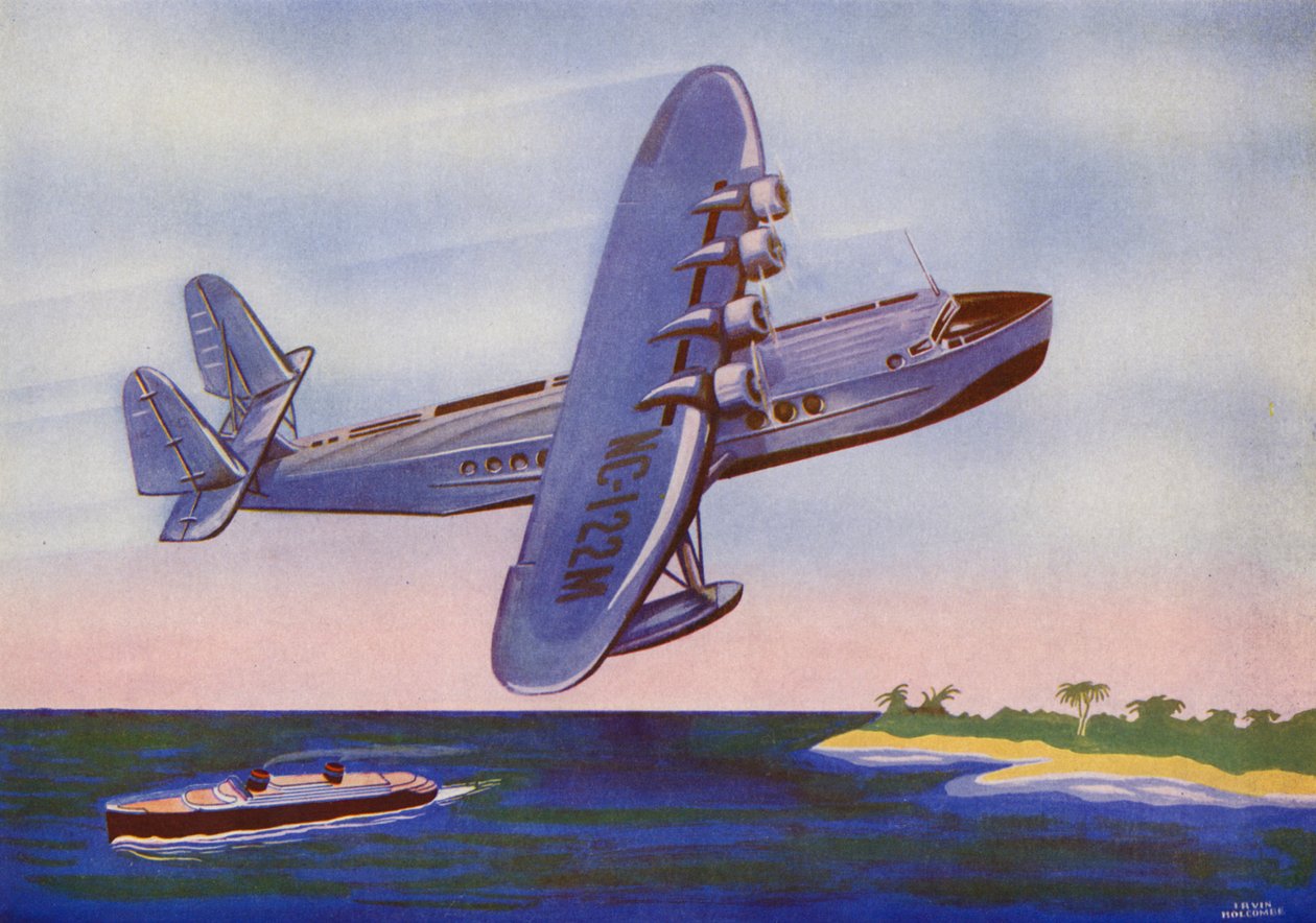 Sikorsky S-42, Bermuda Clipper (värilitografia) tekijältä Irvin L. Holcombe
