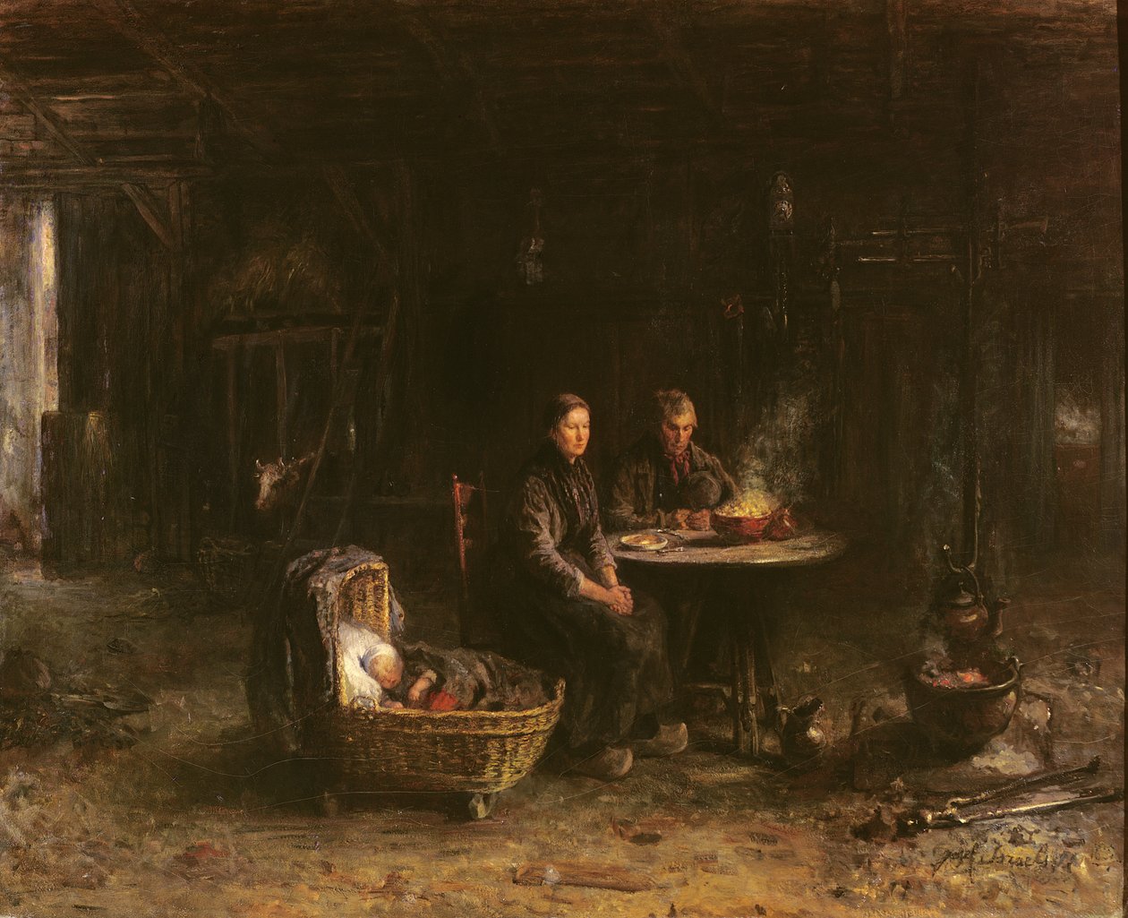 Lounas maatilalla Karlshavenissa lähellä Deldeniä, 1885 tekijältä Isaac Israels