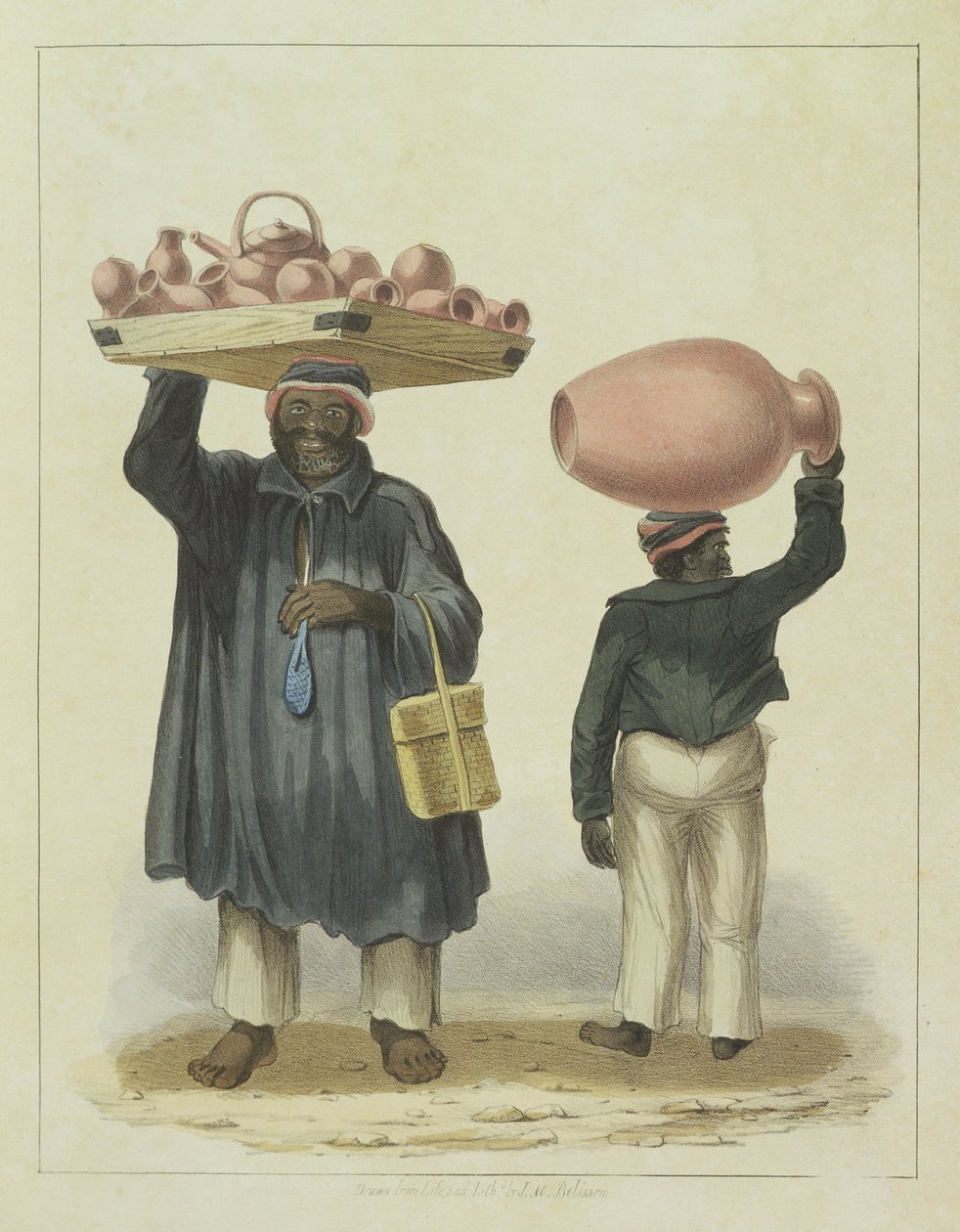 Vesipurkin myyjät, levy 9 julkaisusta "Sketches of Character...", 1838 tekijältä Isaac Mendes Belisario