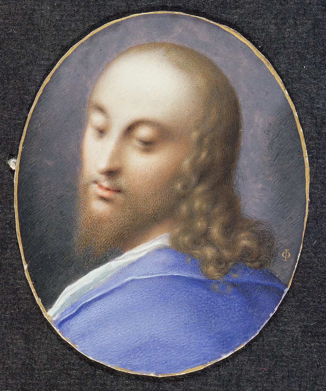 Jeesus Kristus, n. 1610 (wc vellum-kortilla) tekijältä Isaac Oliver