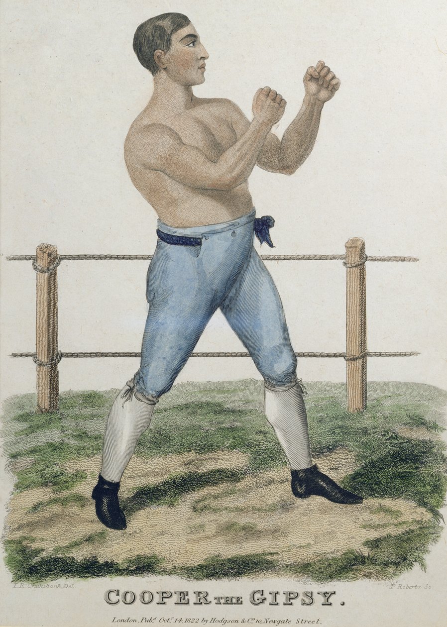 Cooper the Gipsy, P. Robertsin kaivertama, julkaistu 1822 tekijältä Isaac Robert Cruikshank