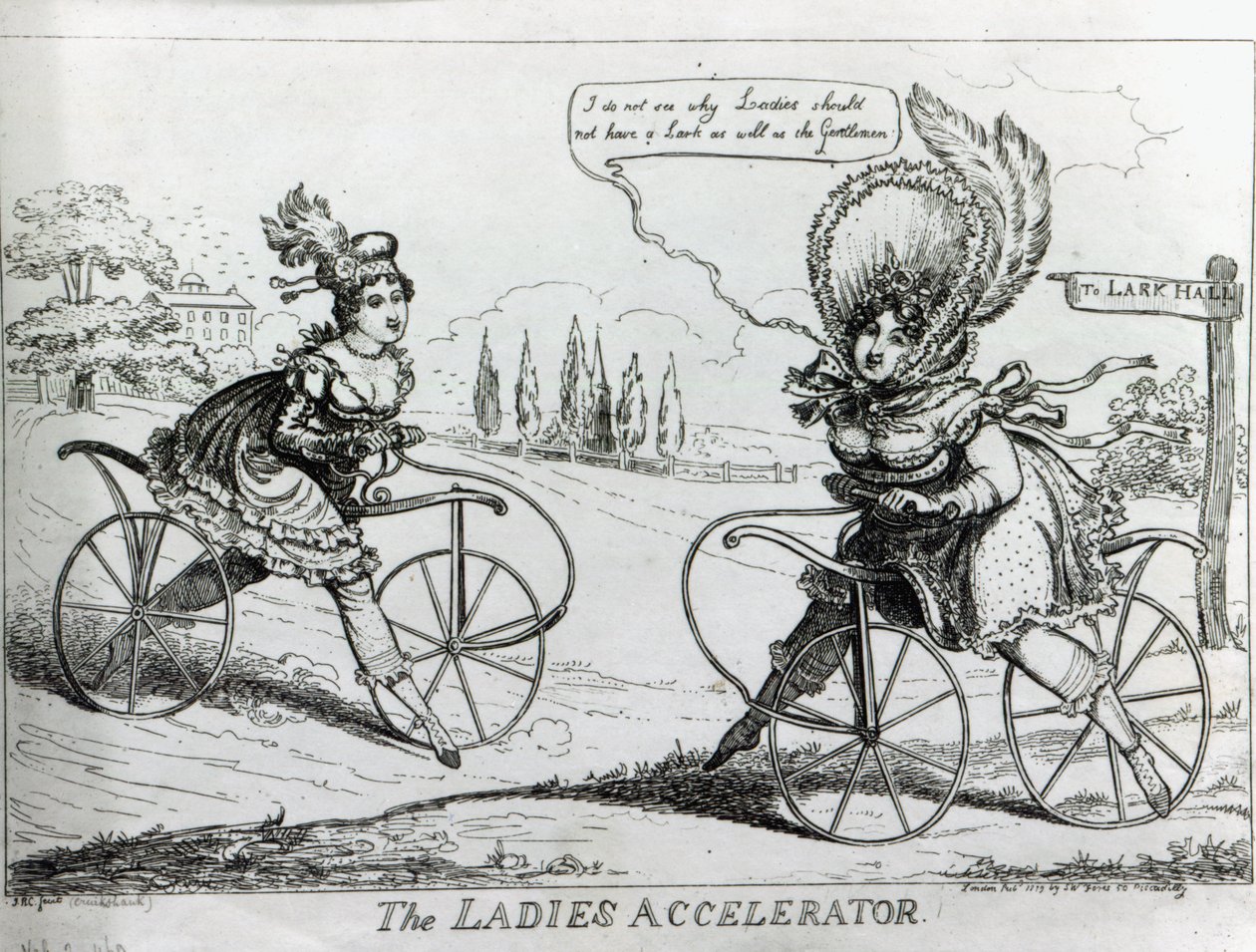 Naisten kiihdytin, 1819 tekijältä Isaac Robert Cruikshank