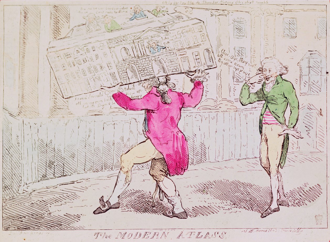 The Modern Atlas, julkaisija S.W. Fores, 1791 (käsinvärinen kaiverrus) tekijältä Isaac Robert Cruikshank