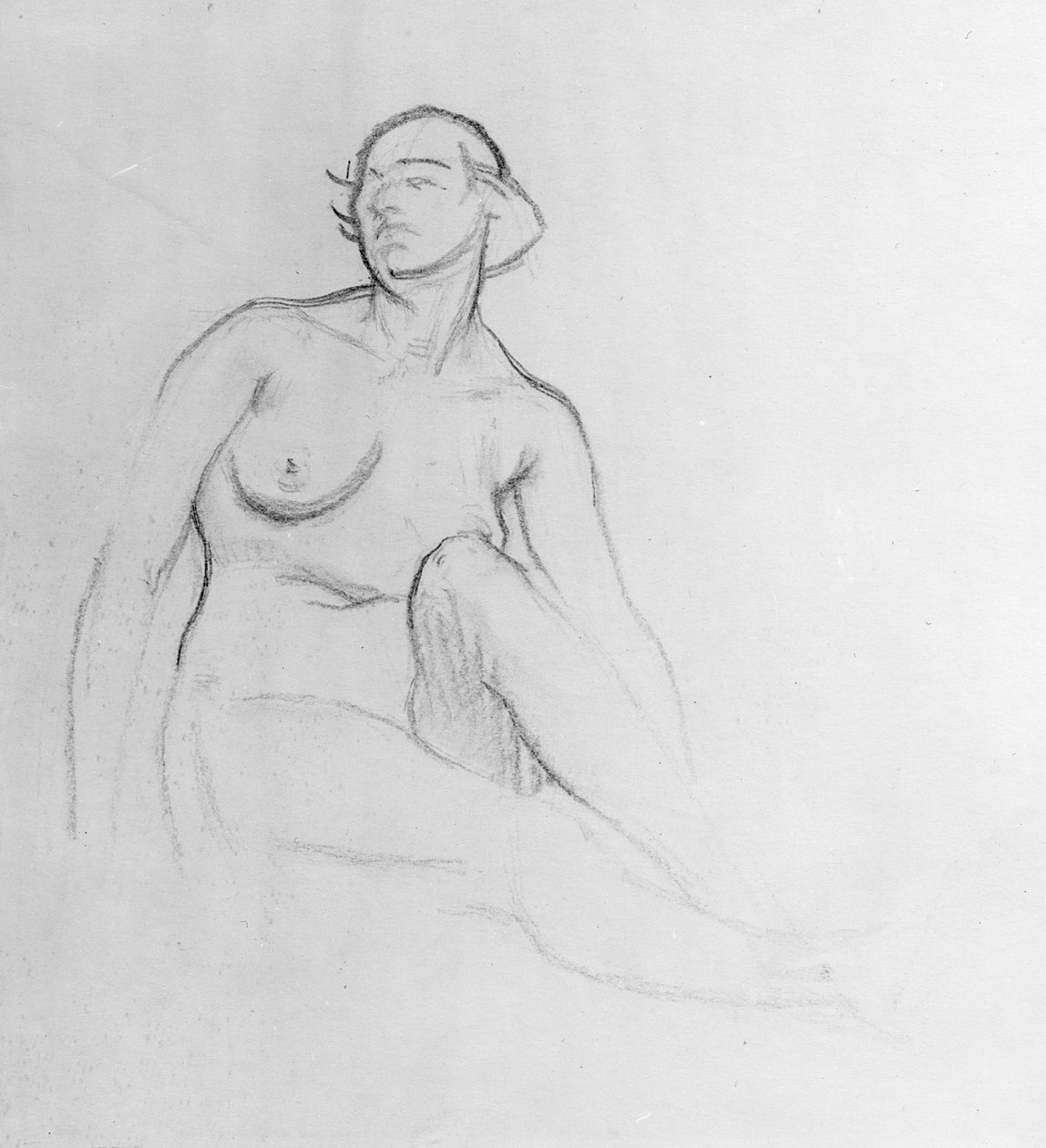 Tutkimus alaston naisesta, 1915 (hiili paperilla) tekijältä Isaac Rosenberg