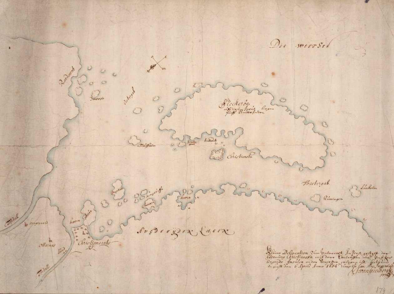 Kleine Delineation zum Unterricht in oli gestalt der Festung Christiansøe tekijältä Isaac van Geelkerck