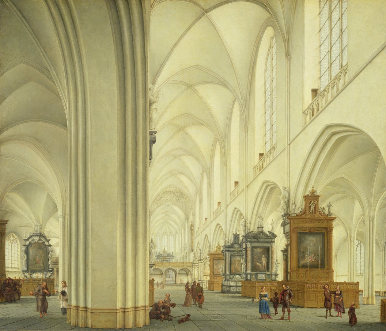 Antwerpenin katedraalin sisustus, noin 1668 tekijältä Isaac van Nickele