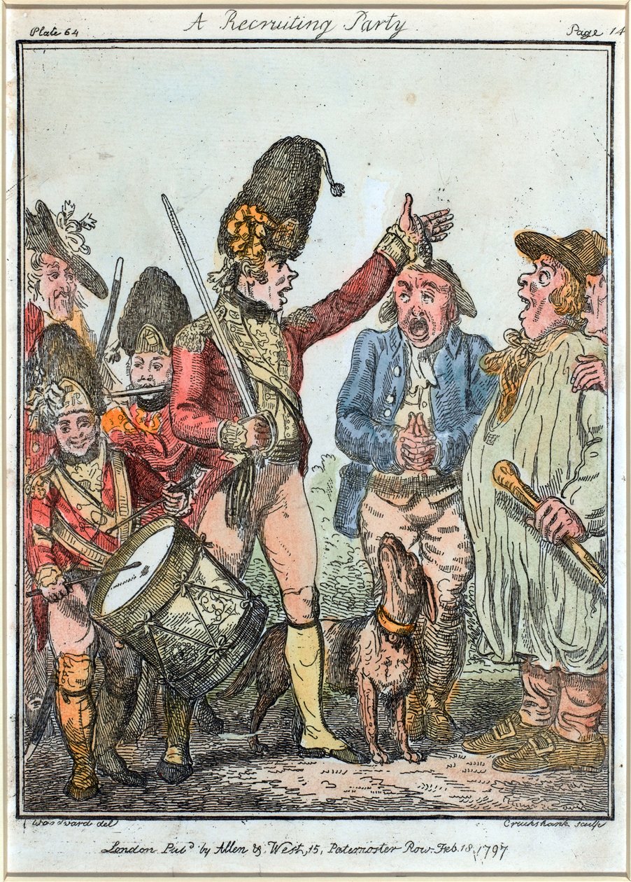 "Rekrytointijuhla" tekijältä Isaac (after) Cruikshank