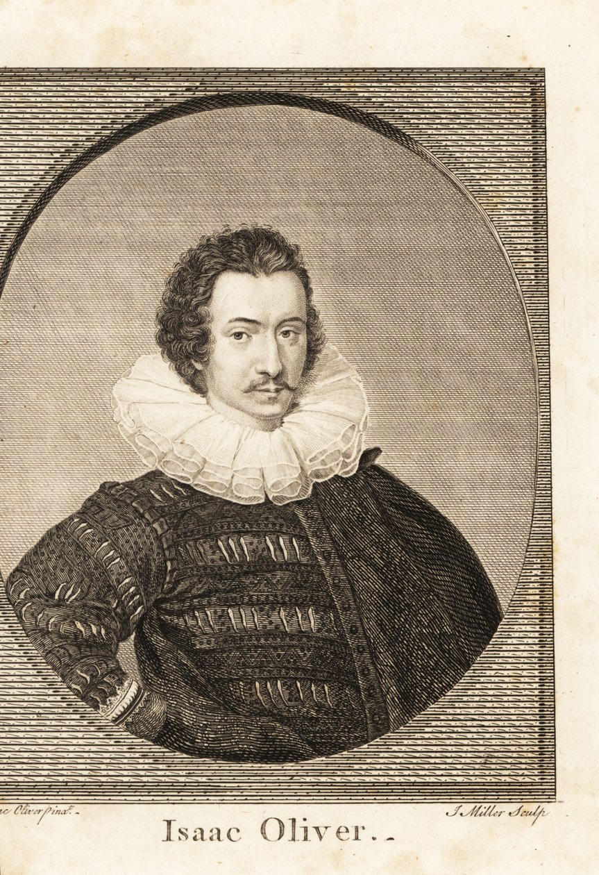Isaac Oliverin tai Isaac Olivierin muotokuva, ranskalaissyntyinen englantilainen muotokuvapienoismaalari, noin 1565-1617 tekijältä Isaac (after) Oliver