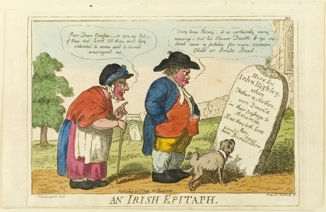 Irlantilainen epitafi tekijältä Isaac Cruikshank