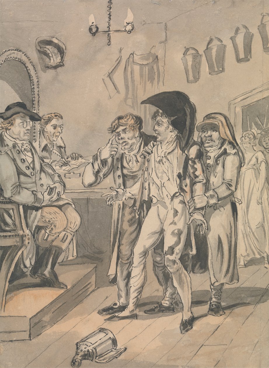 Maistraatin edessä tekijältä Isaac Cruikshank