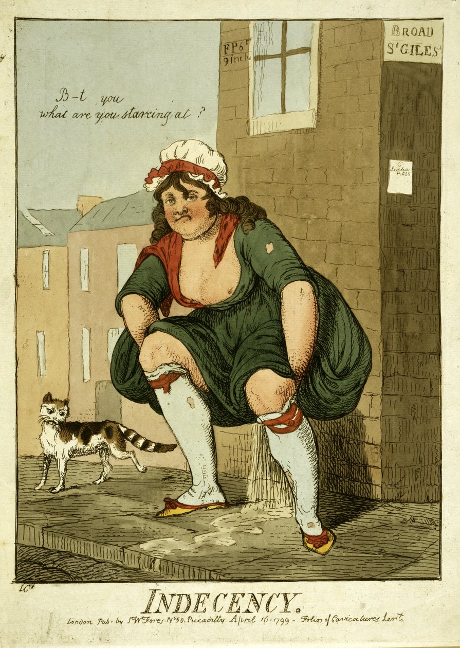 Indecency, 1799 (käsinvärinen kaiverrus) tekijältä Isaac Cruikshank