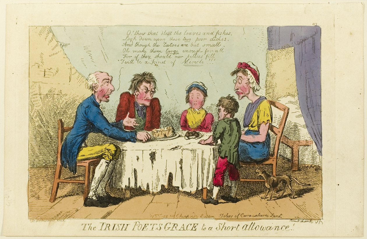 Irlantilaiset runoilijat armoa lyhyelle korvaukselle! tekijältä Isaac Cruikshank