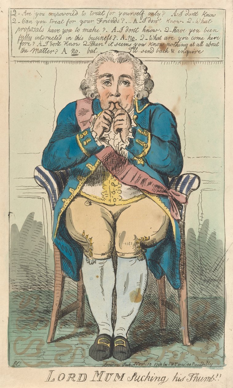 Lord Mum, der an seinem Daumen lutscht tekijältä Isaac Cruikshank