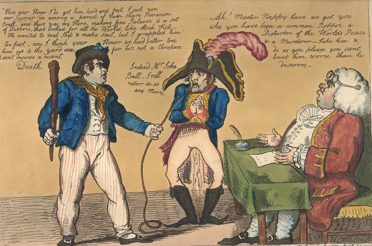 Vaippa ryysyissä, 1803 (käsin värjätty etsaus) tekijältä Isaac Cruikshank