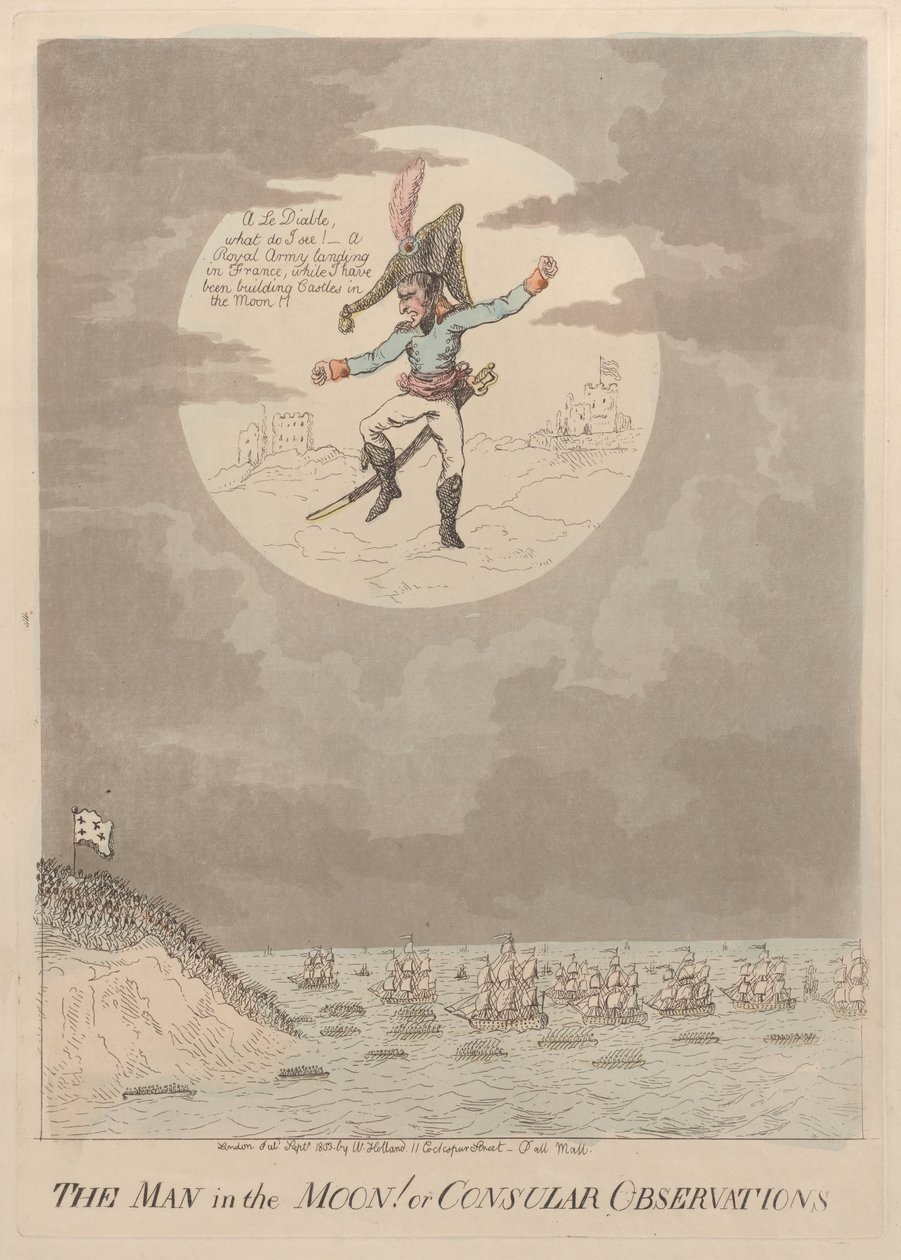 Mies Kuussa! tai konsulihavainnot, syyskuu 1803, syyskuu 1803. tekijältä Isaac Cruikshank