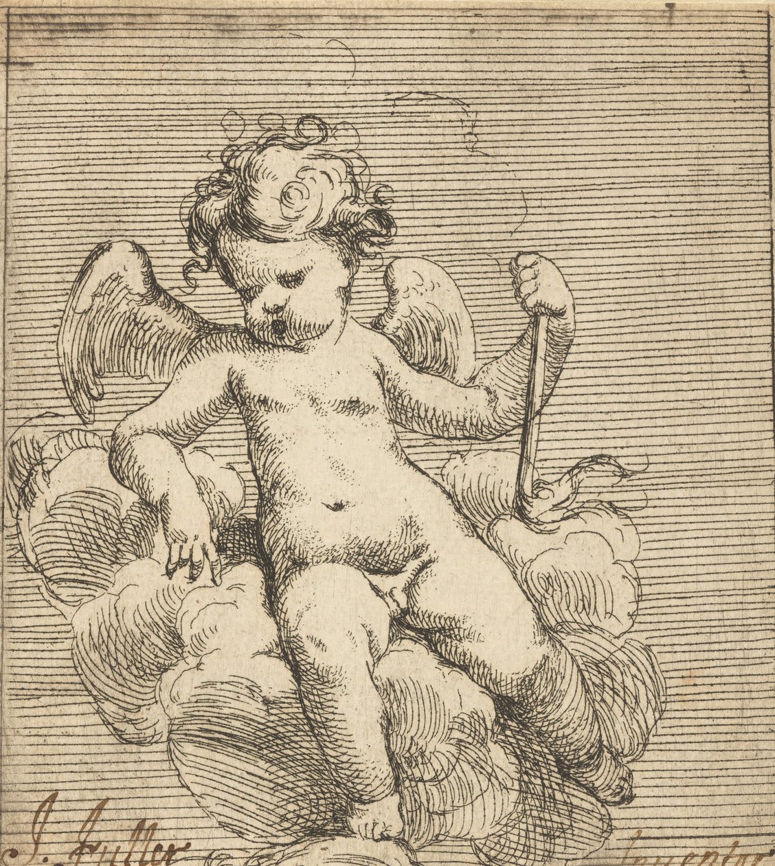 Putto pitelee taskulamppua tekijältä Isaac Fuller