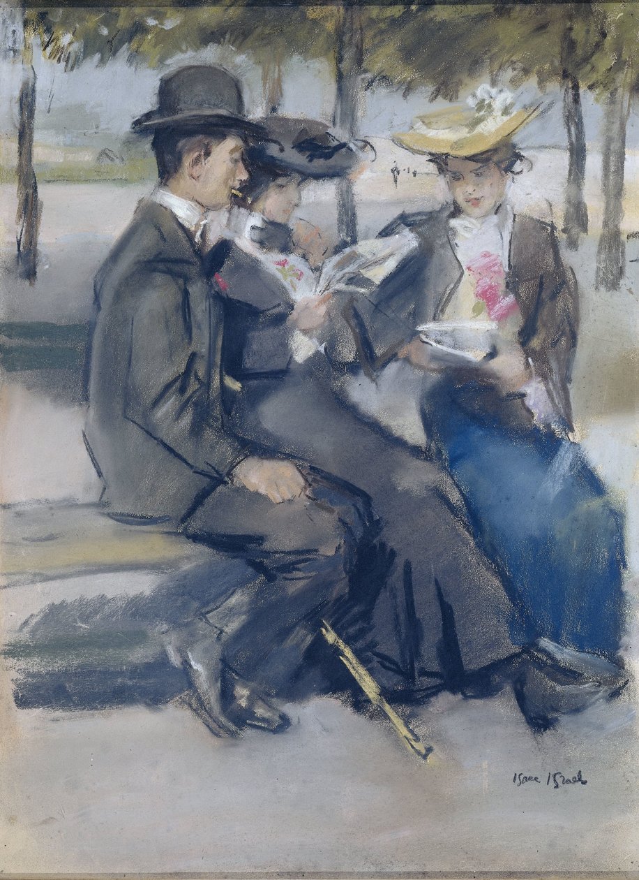 Bois de Boulognessa lähellä Pariisia tekijältä Isaac Israels (signed by artist)