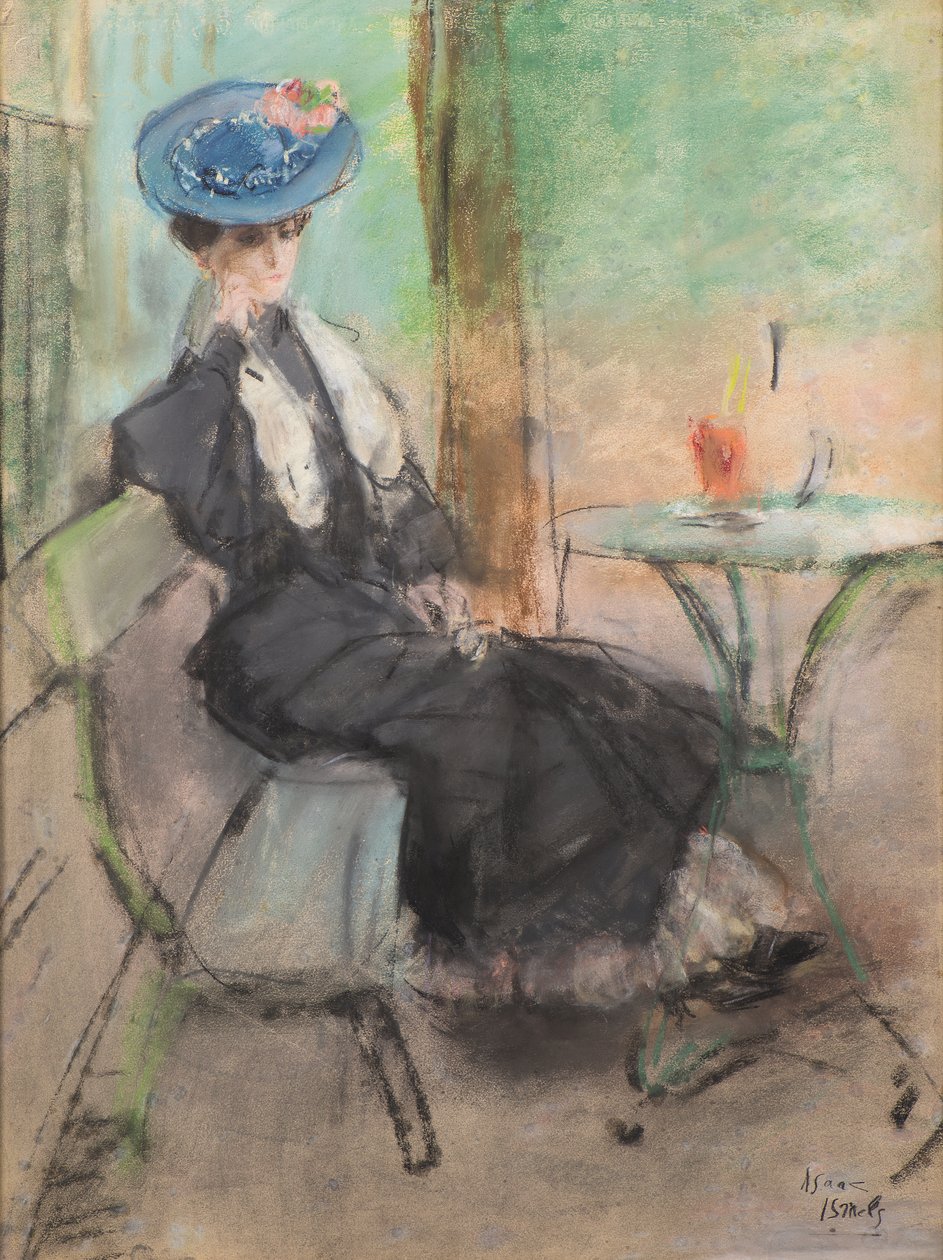 Pariisin kahvilassa (pastelli) tekijältä Isaac Israels