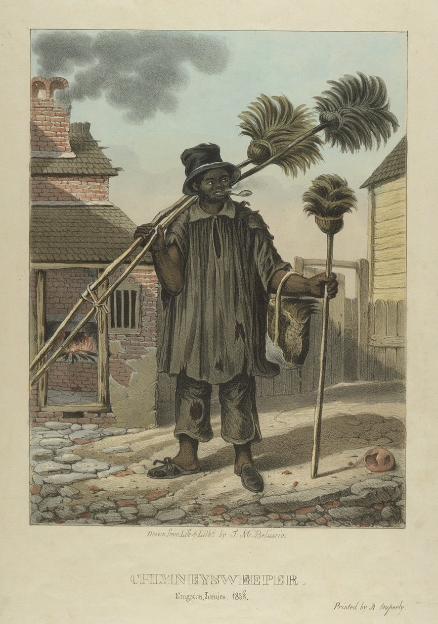 Savupiipun lakaisukone, levy 11 hahmoluonnoksista..., 1838 tekijältä Isaac Mendes Belisario