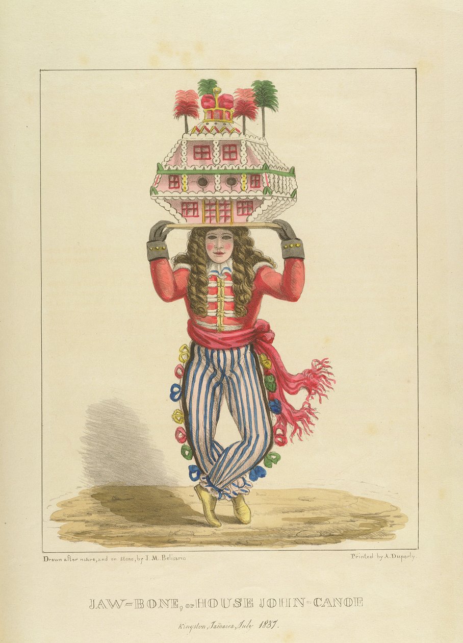 Jaw-Bone tai House John-Canoe, levy 3 julkaisusta "Sketches of Character...", 1838 tekijältä Isaac Mendes Belisario