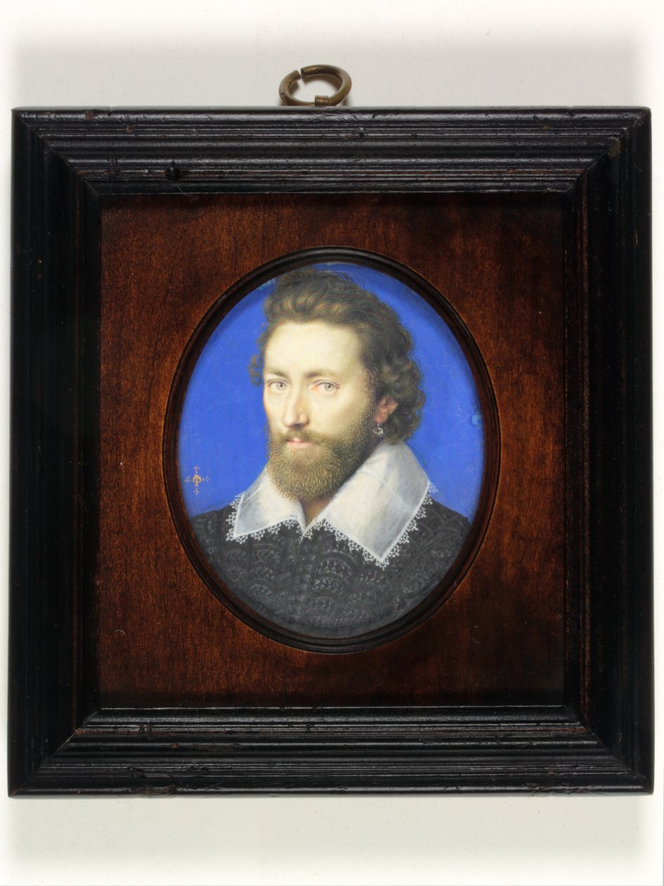 Gentleman, joka on perinteisesti tunnistettu Thomas Howardiksi, Arundelin 2. jaarliksi (akvarelli vellum) tekijältä Isaac Oliver