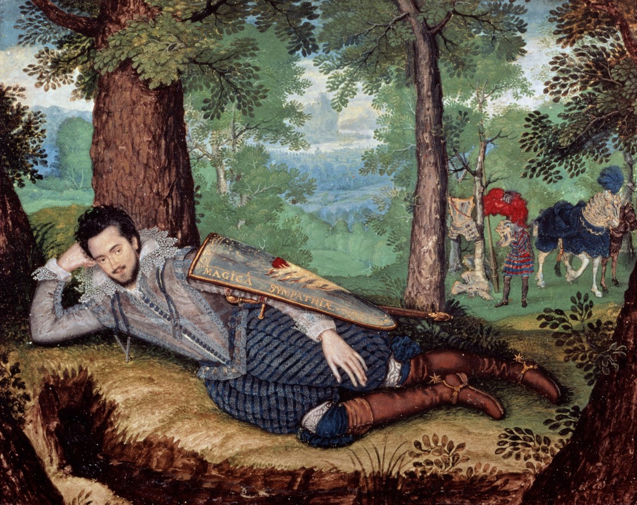 Edward Herbert, Cherburyn ensimmäinen paroni Herbert, n. 1610–1614 (miniatyyri) tekijältä Isaac Oliver