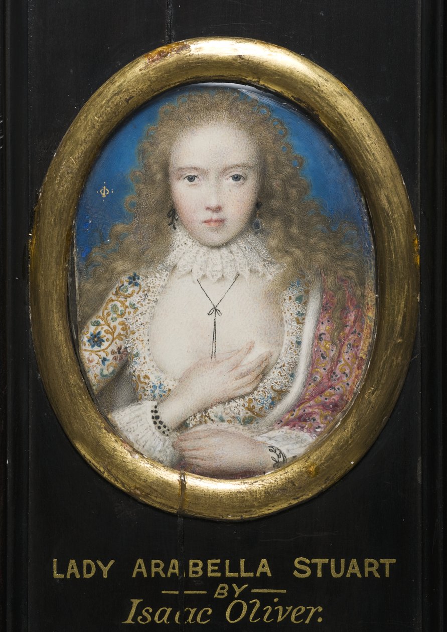Lady Arabella Stuart (akvarelli pergamentille) tekijältä Isaac Oliver