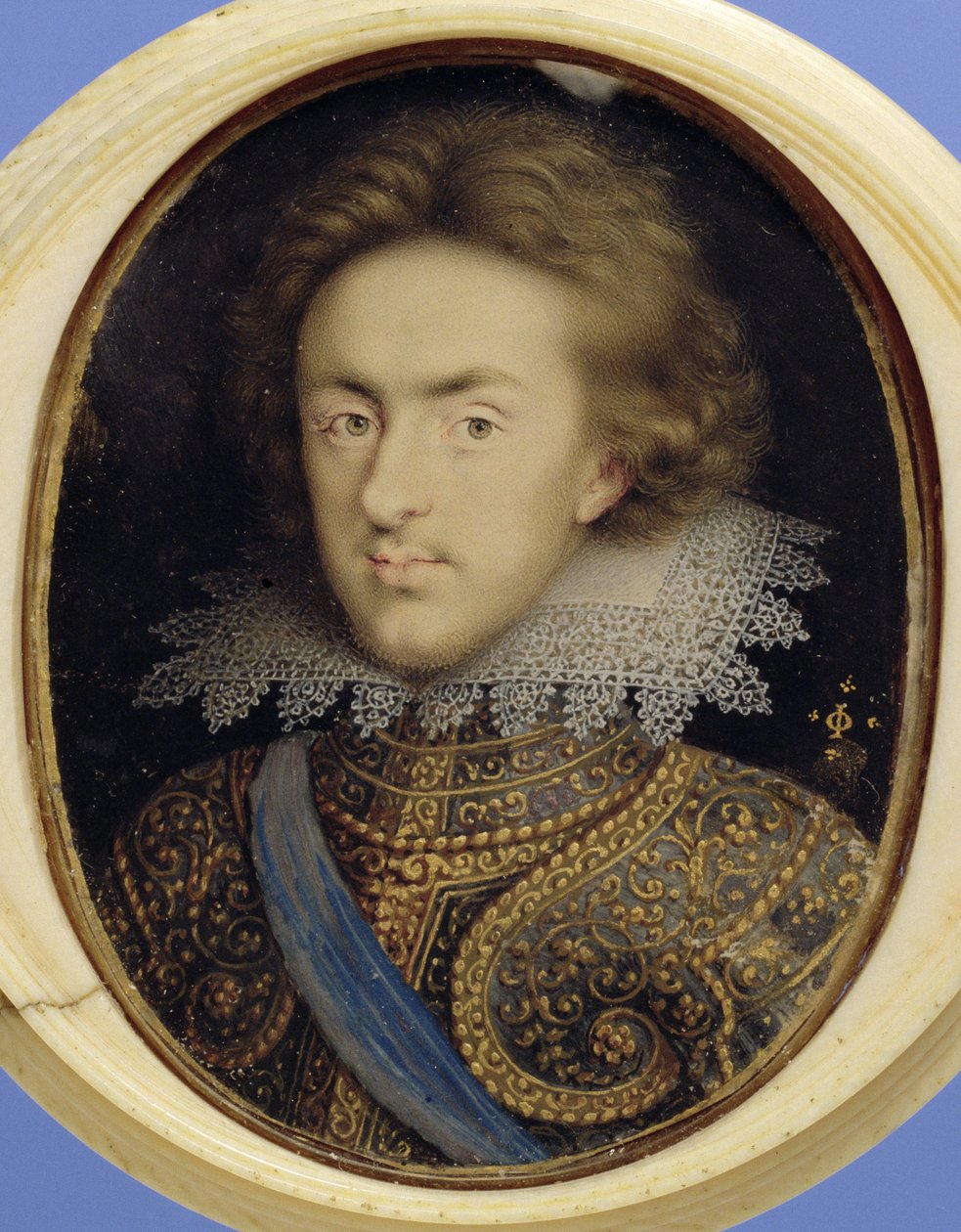 Pienoismuotokuva Henrikistä (1594-1612) Walesin prinssi (akvarelli pergamentille). tekijältä Isaac Oliver
