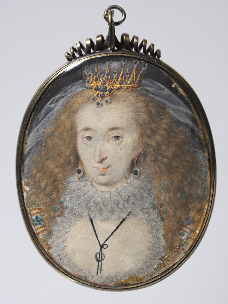 Lucy Russellin muotokuva, Bedfordin kreivitär, os. Harrington, n. 1608-1616. tekijältä Isaac Oliver