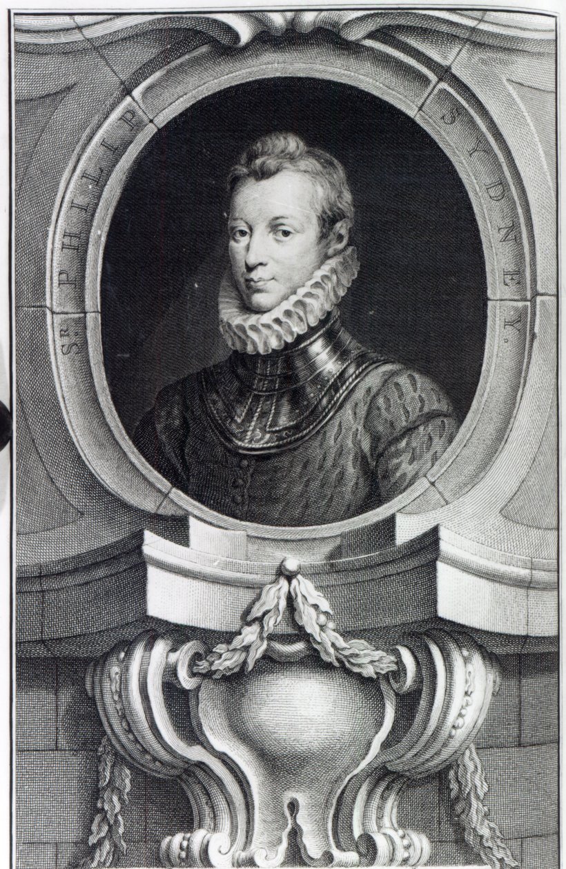 Sir Philip Sidney, kaiverrus Jacobus Houbraken, 1743 tekijältä Isaac Oliver