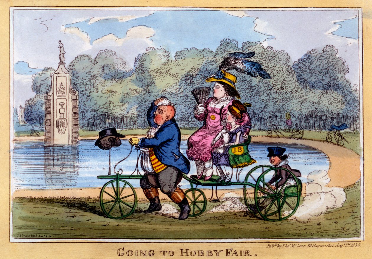 Harrastusmessuille menossa, 1835 (käsinvärinen kaiverrus) tekijältä Isaac Robert Cruikshank