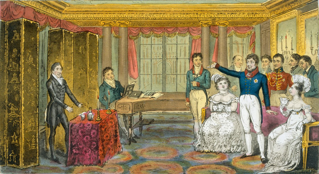 King George IV Carlton Housessa, pubissa. 1825. tekijältä Isaac Robert Cruikshank