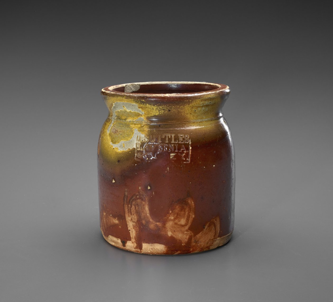 Jar, c. 1873-1882 (liukulasitettu kivitavara) tekijältä Isaac Suttles Pottery