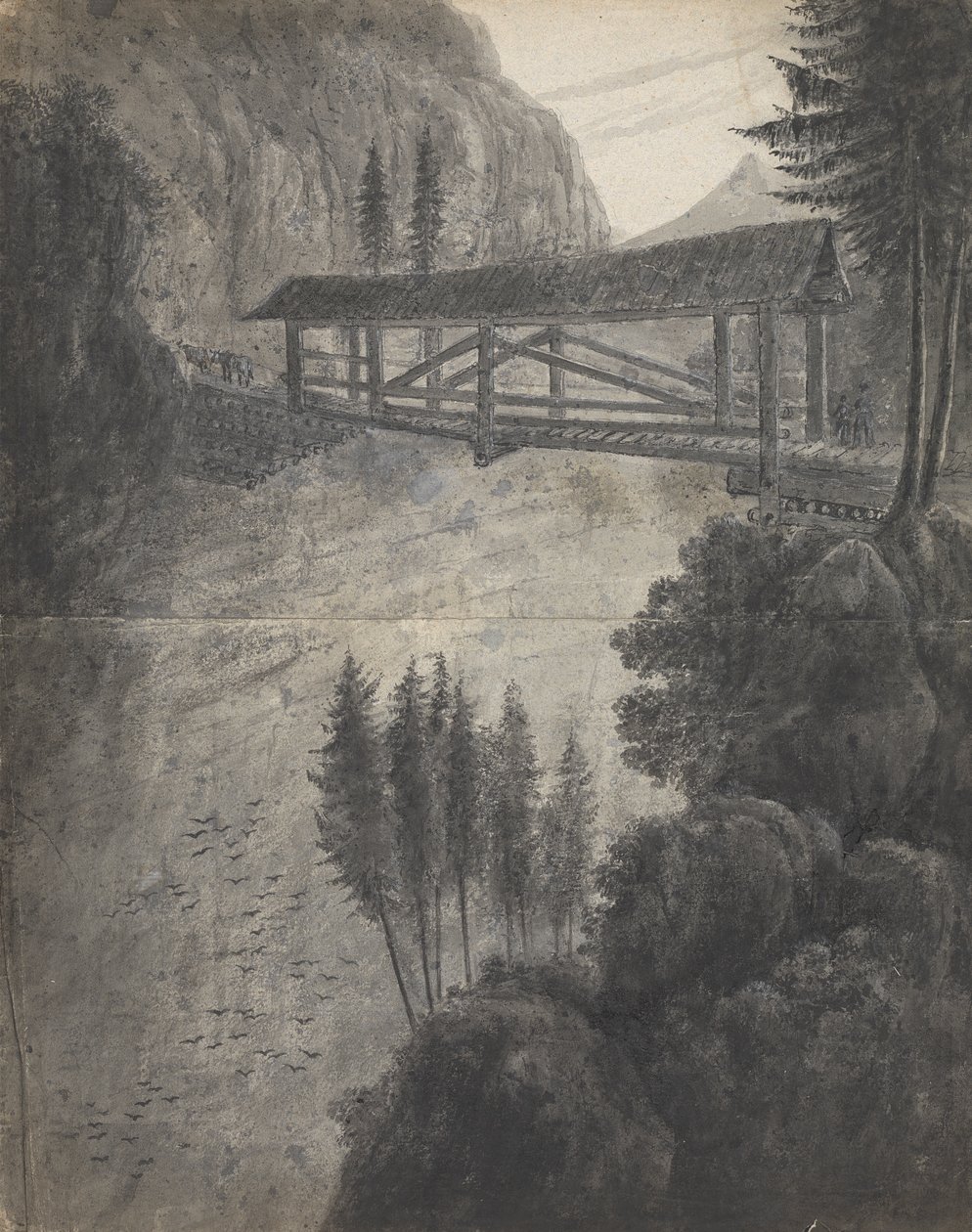Grisons/ Katse Glarnischin (Sveitsi) vuorille tekijältä Isaac Weld