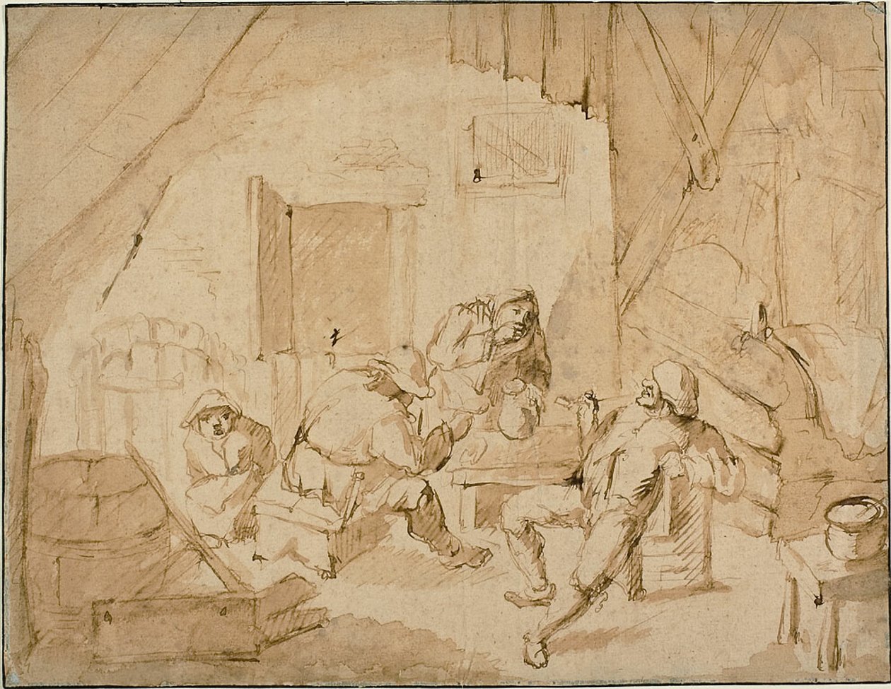 Talonpojat juomassa tekijältä Isaac van Ostade