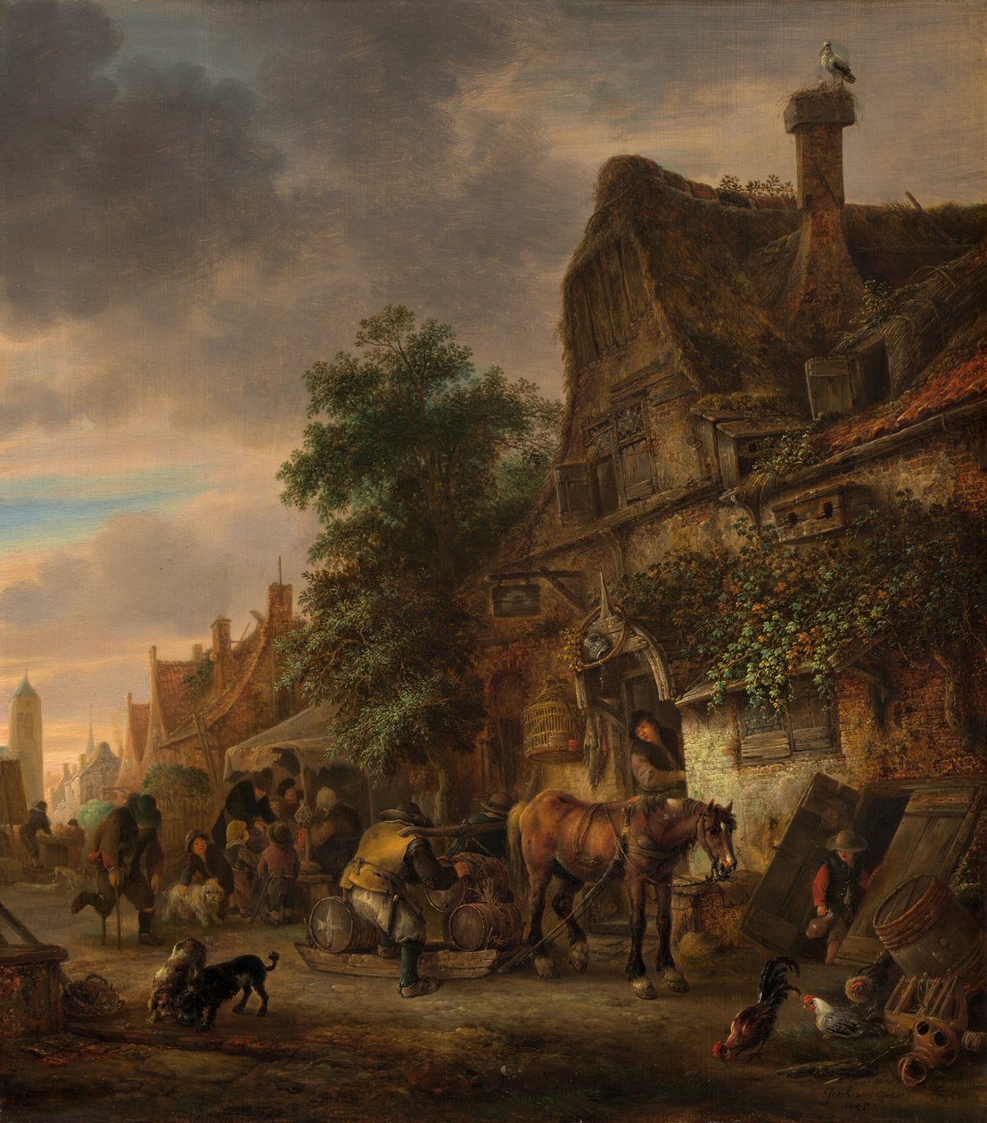 Työmiehet ennen majataloa, 1645. tekijältä Isaac van Ostade