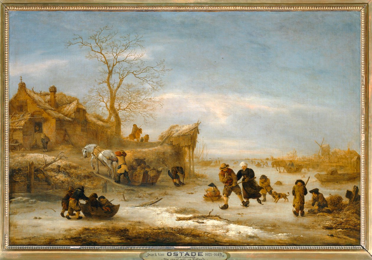 Canal gele pari luistelu ... tekijältä Isaack Jansz van Ostade