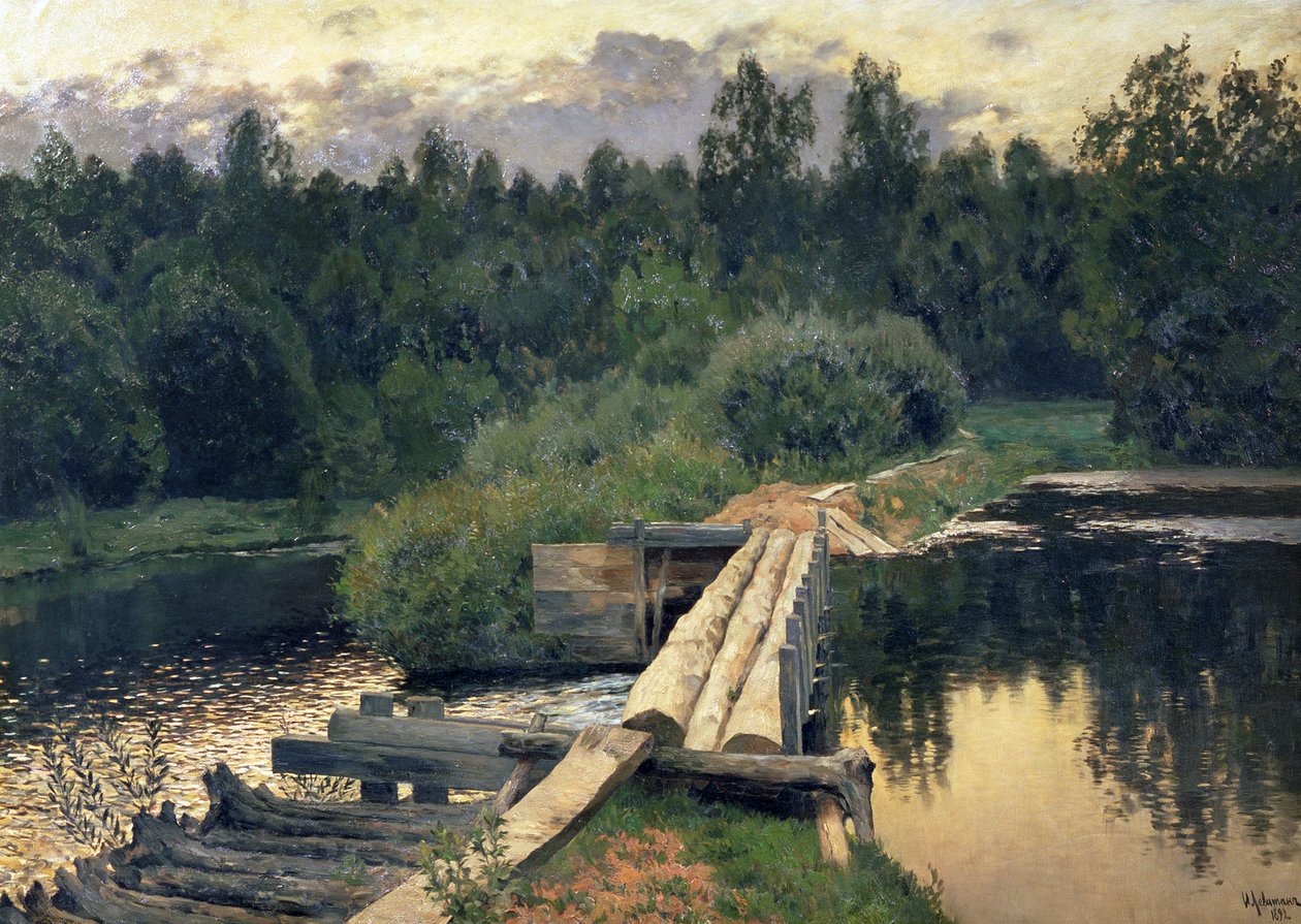 Matalalla, 1892 tekijältä Isaak Ilyich Levitan