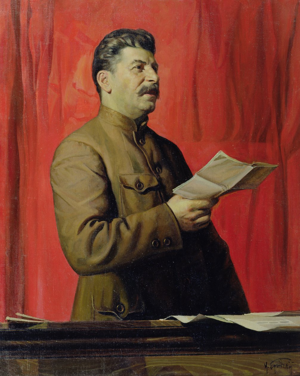 Josif Stalinin muotokuva, 1933 tekijältä Isaak Israilevich Brodsky