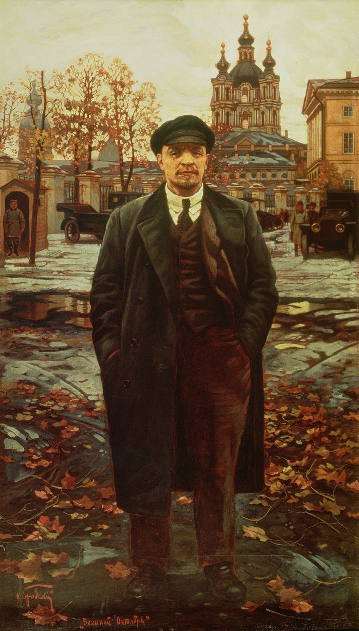 Vladimir Iljitš Lenin (1870-1924) Smolnyissa, n. 1925 tekijältä Isaak Israilevich Brodsky