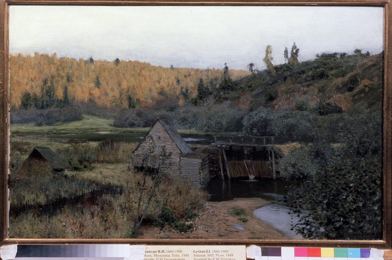 Syksy. Mill. Plios (Venäjä) (Syksy. Mill. Plyos). Maalaus Isaac (Isaac) Ilyich Levitan (1860-1900), öljy kankaalle tekijältä Isaak Ilyich Levitan